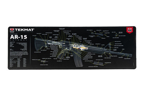 TekMat 44in premium rifle cleaning mat featuring an exploded view of the AR-15 series of rifles dye sublimated graphic.